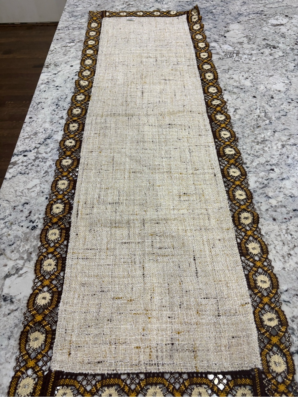 Vintage MCM Jolentex  Decke Germany Table Runner Linen Woven grandmacore